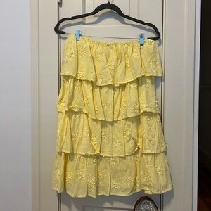 Tularosa Sunny Yellow Tiered Mini Dress
